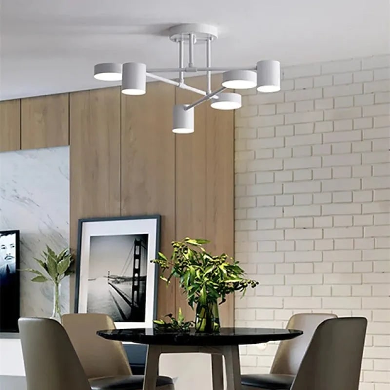 LED Flush Ceiling Lights Semi Contemporary 6-Light with Geometric Arms - Image 3