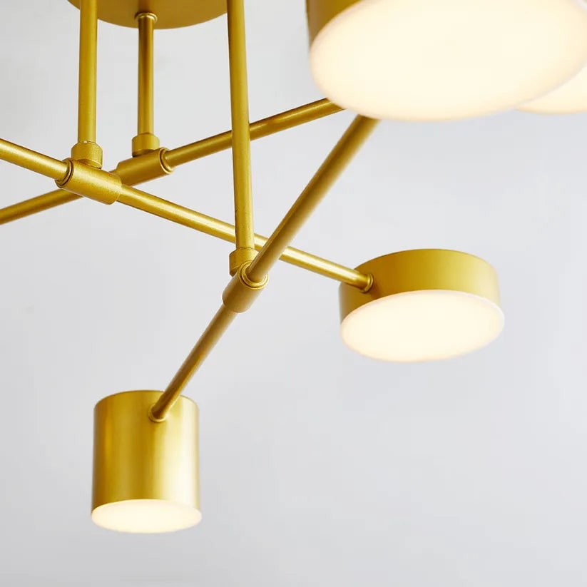 LED Flush Ceiling Lights Semi Contemporary 6-Light with Geometric Arms - Image 6