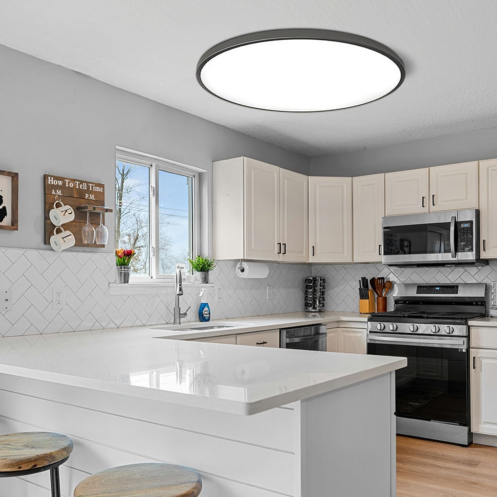 LED Light Fixture Flush Mount Round Ceiling with Modern Minimalist Design - Image 1