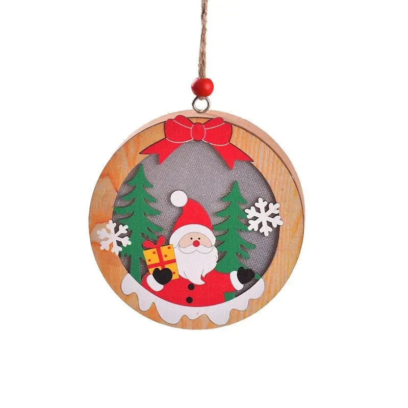 LED Light Up Christmas Ornaments with Warm Glow and Wooden Design for Holiday Decorations - Image 10