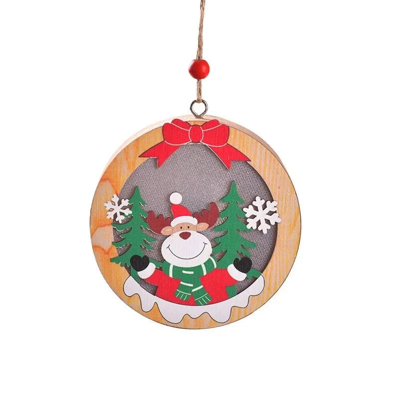 LED Light Up Christmas Ornaments with Warm Glow and Wooden Design for Holiday Decorations - Image 11