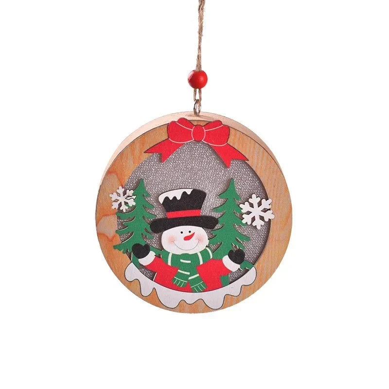 LED Light Up Christmas Ornaments with Warm Glow and Wooden Design for Holiday Decorations - Image 12
