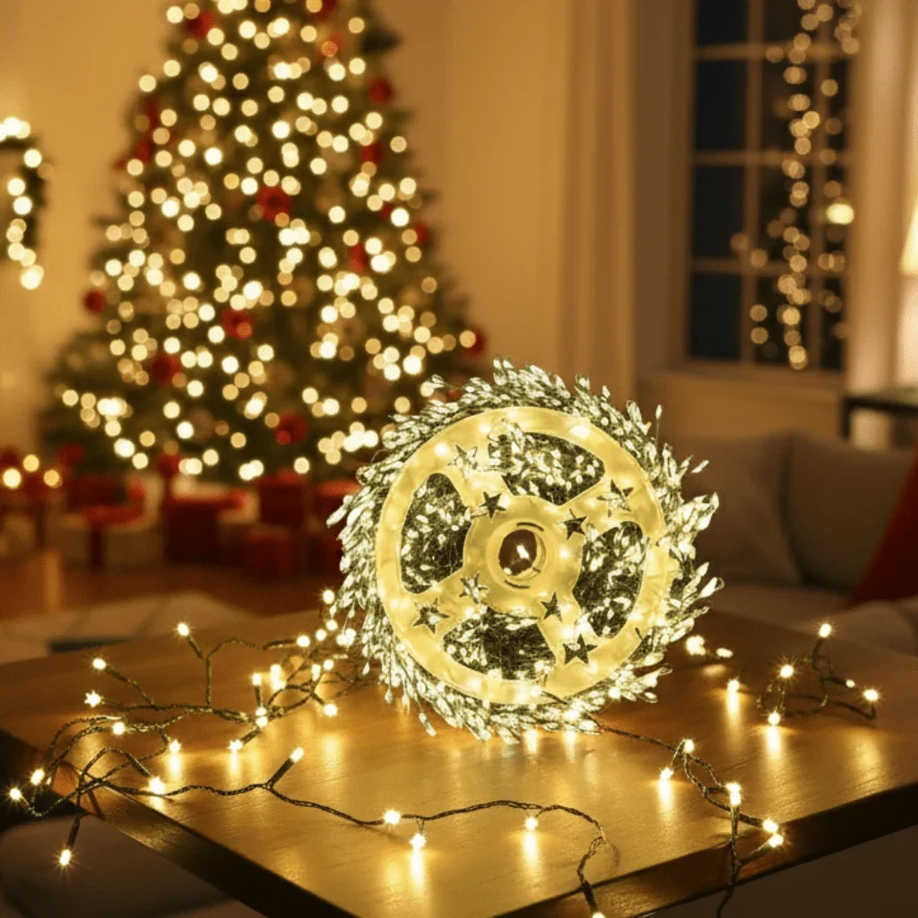 LED String Lights with Remote Control Cluster Firework Design and Eight Modes - Image 1