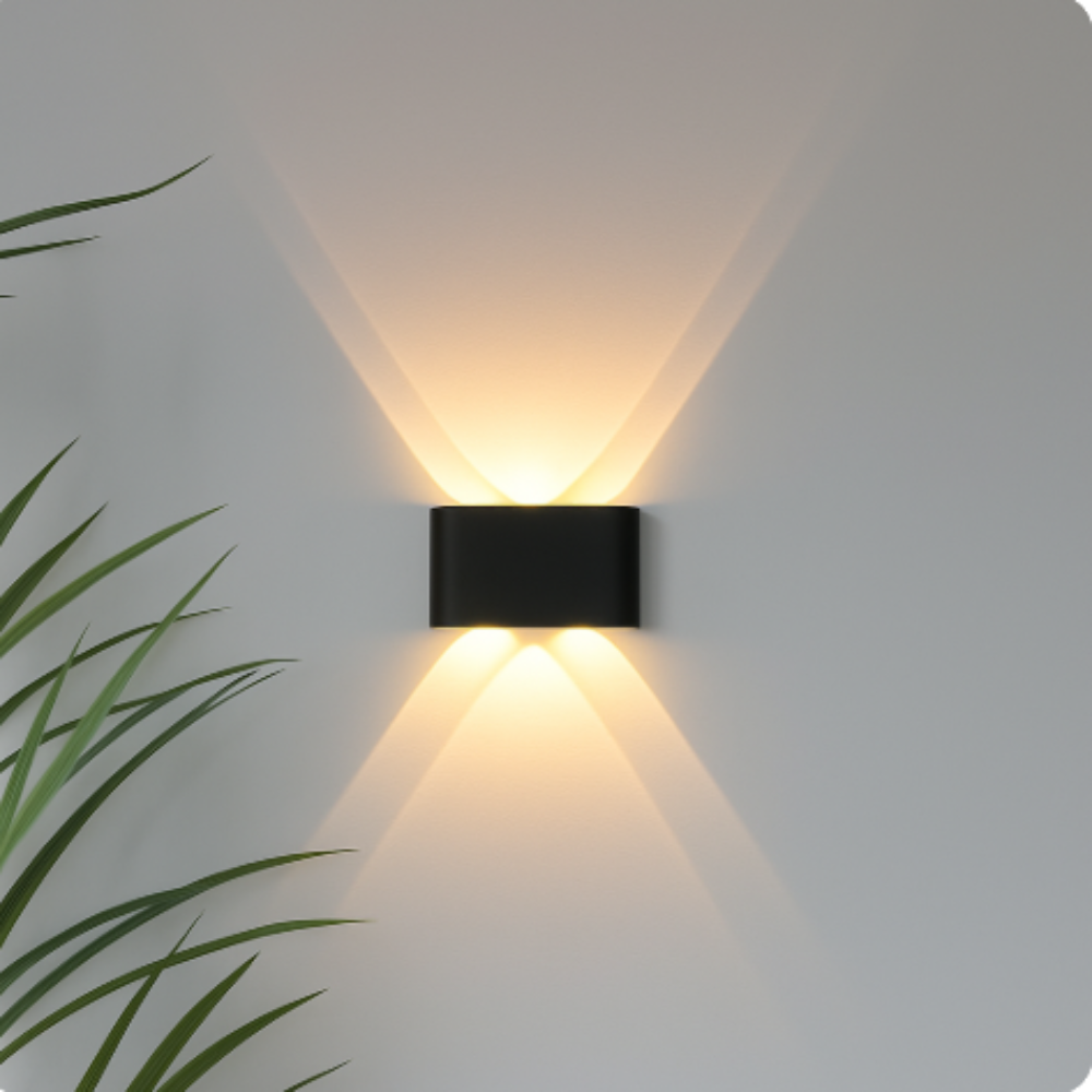 LED Wall Light Sconce with Up and Down Lighting Modern Geometric Design - Image 3
