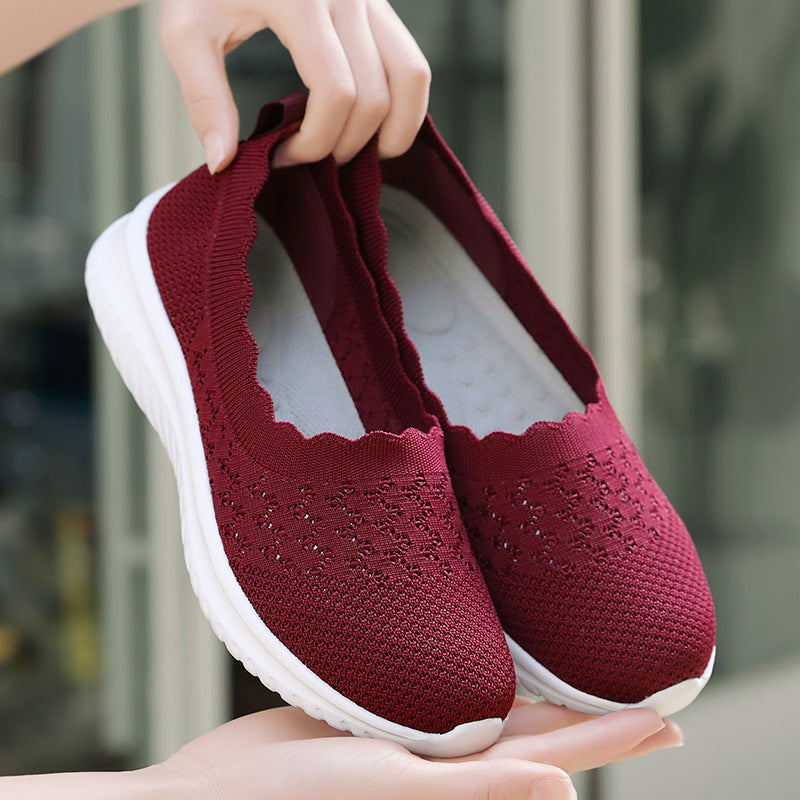 Letizia | Scarpe Ortopedici Donna Mesh Traspirante Rosso Purpureo
