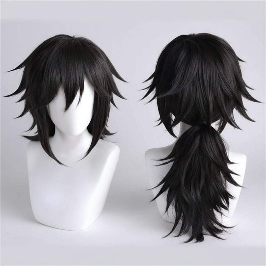 Light-Up Demon Anime Cosplay Costume with LED Mask and Spiky Wig - Image 2