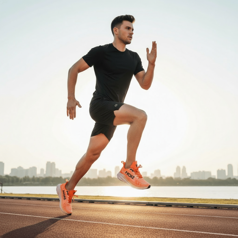 Lightweight Running Shoes with Cushioned Mesh Upper and Lace Up Closure for Training - Image 2
