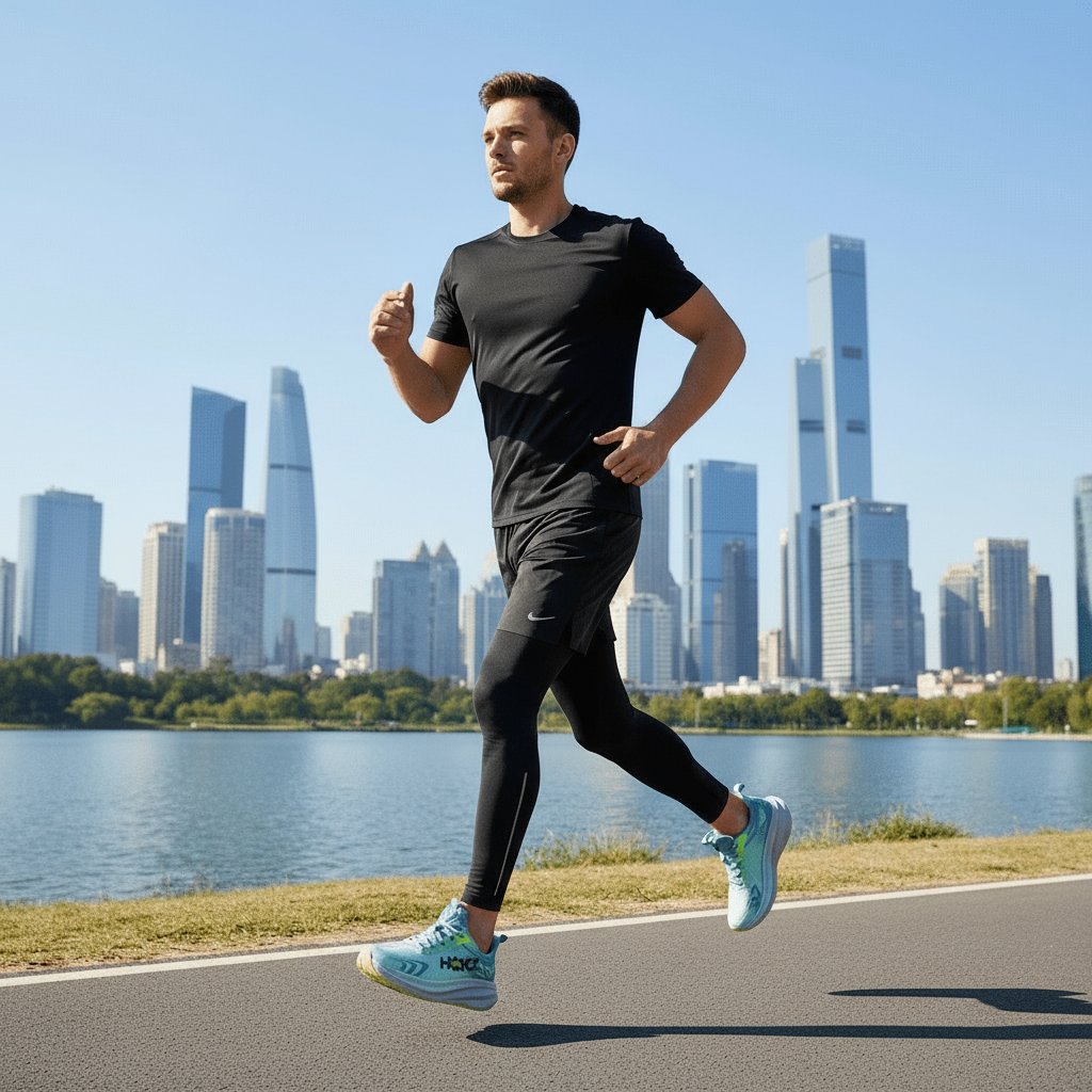 Lightweight Running Shoes with Cushioned Mesh Upper and Lace Up Closure for Training - Image 4