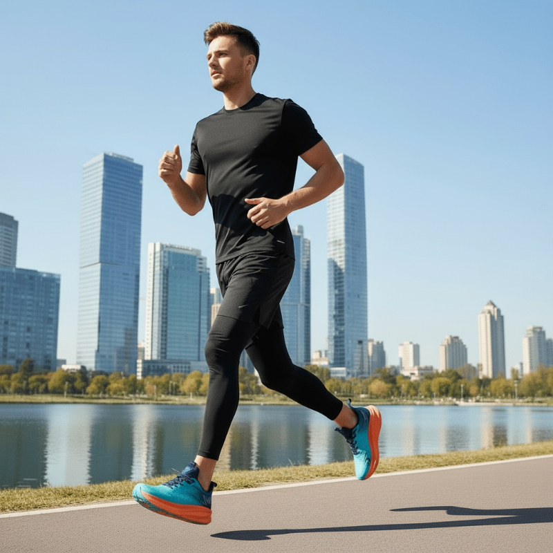 Lightweight Running Shoes with Cushioned Mesh Upper and Lace Up Closure for Training - Image 6