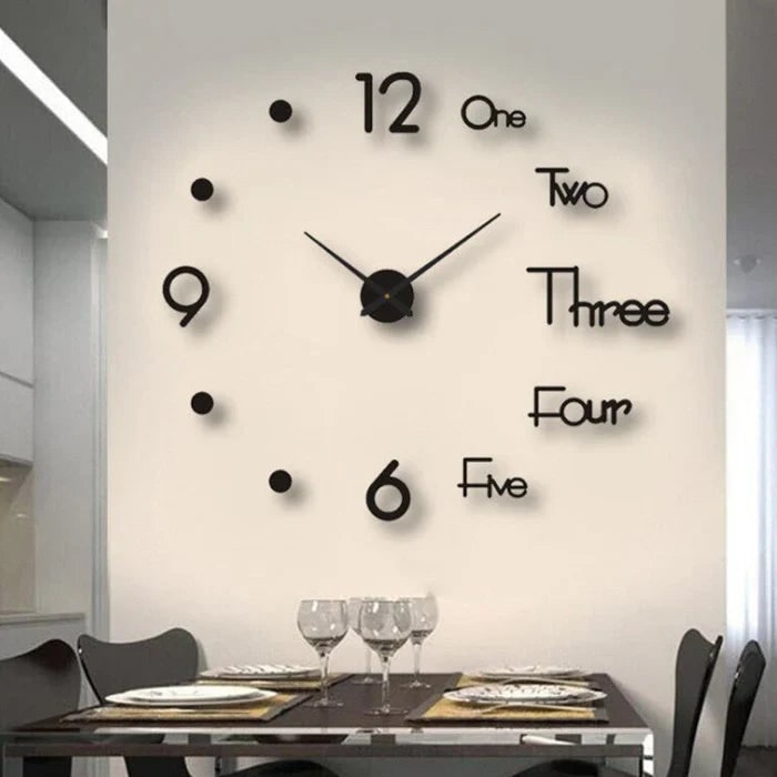 Long Wall Clock with Adhesive Acrylic Numbers and Silent Quartz Movement - Image 12