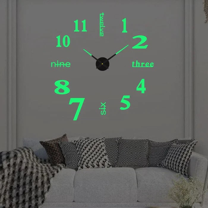 Long Wall Clock with Adhesive Acrylic Numbers and Silent Quartz Movement - Image 15