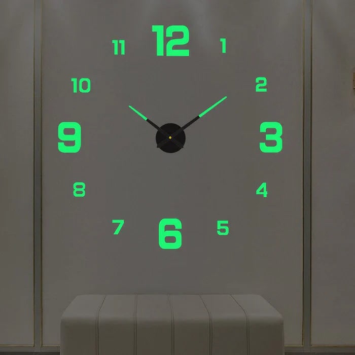 Long Wall Clock with Adhesive Acrylic Numbers and Silent Quartz Movement - Image 9