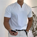 Lorenzo | Maglietta Elegante Uomo Cottone Collo Coreana Bianco