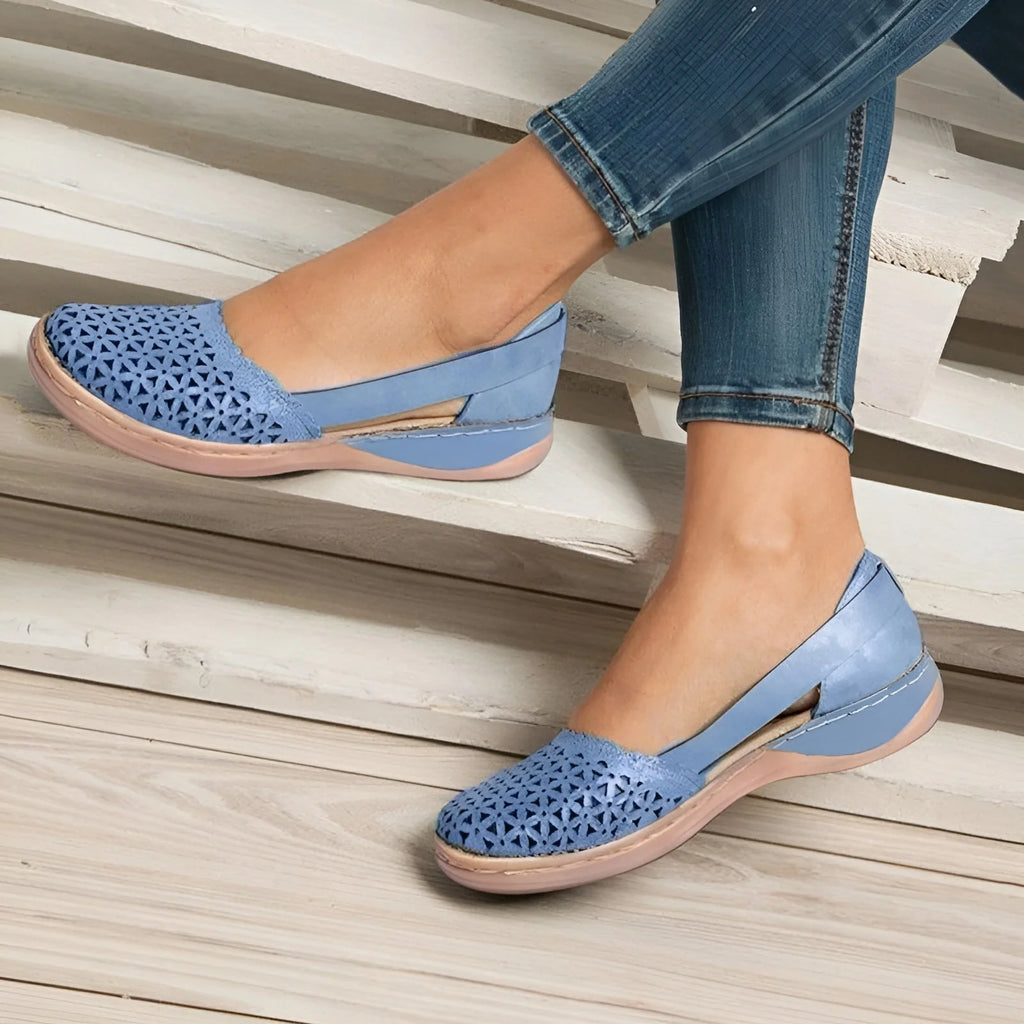 Lucia | Slip-On Donna Traforato Ortopedico Blu
