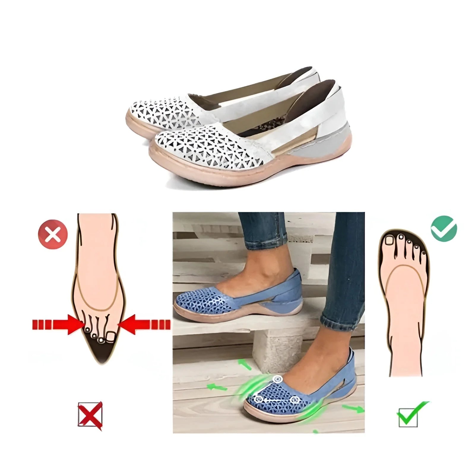 Lucia | Slip-On Donna Traforato Ortopedico