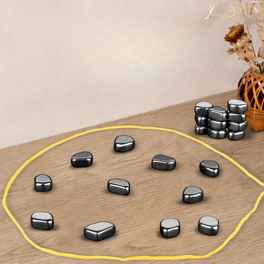 Magnetic Chess Game with Polished Stone and Portable Drawstring Bag - Image 5