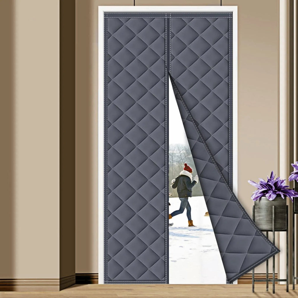 Magnetic Insulated Door Curtain with Quilted Pattern for Garage and Patio Heat Insulation - Image 1
