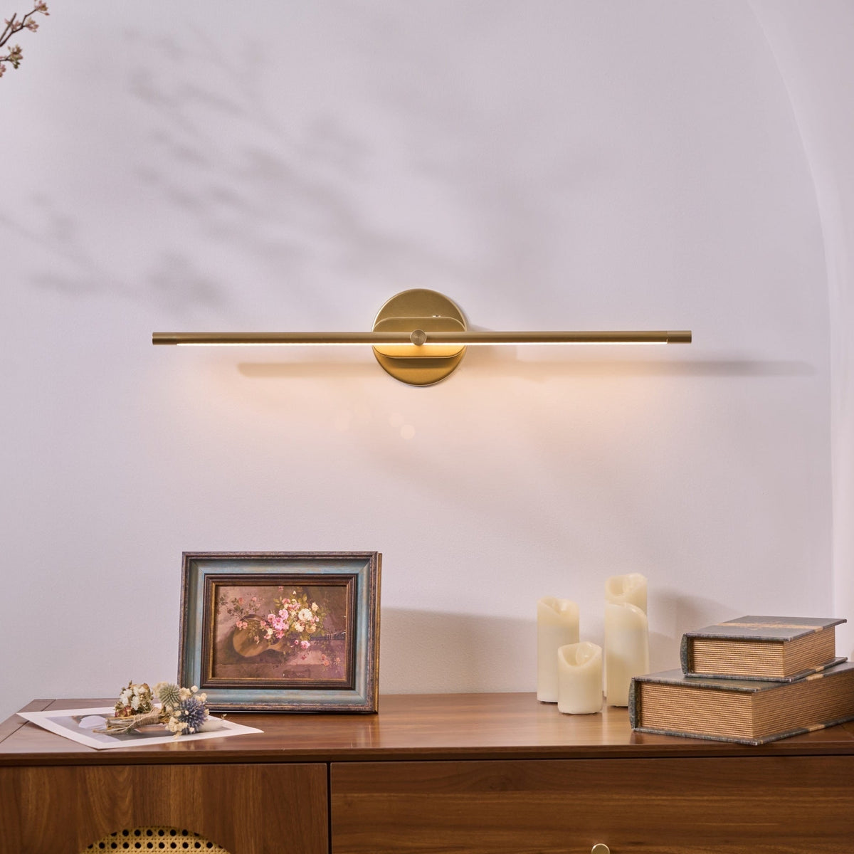 Magnetic Linear Wall Sconce with Wireless Rechargeable LED and Adjustable Pivot - Image 4