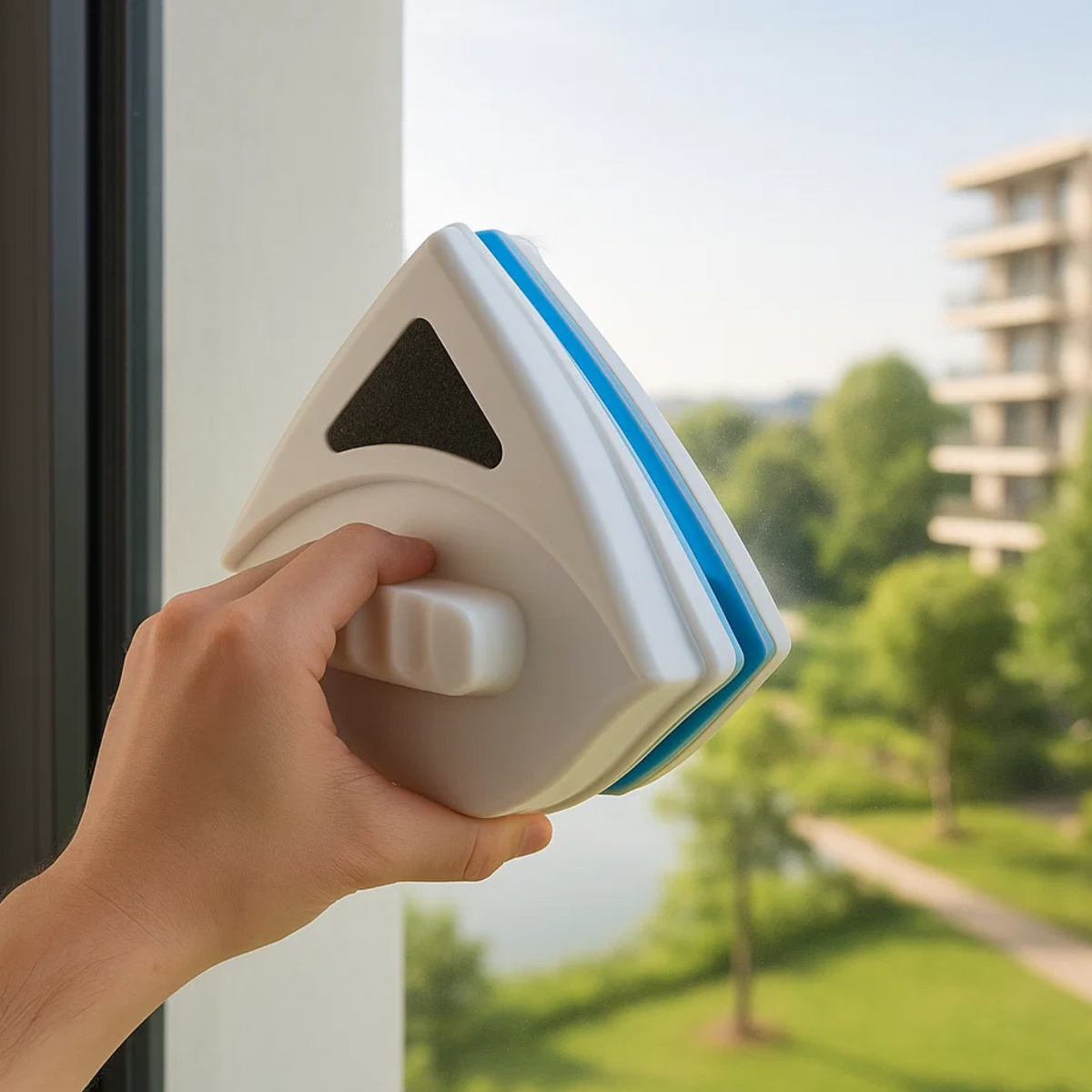 Magnetic Window Cleaner with Double-Sided Design and Safety Wrist Cord - Image 1