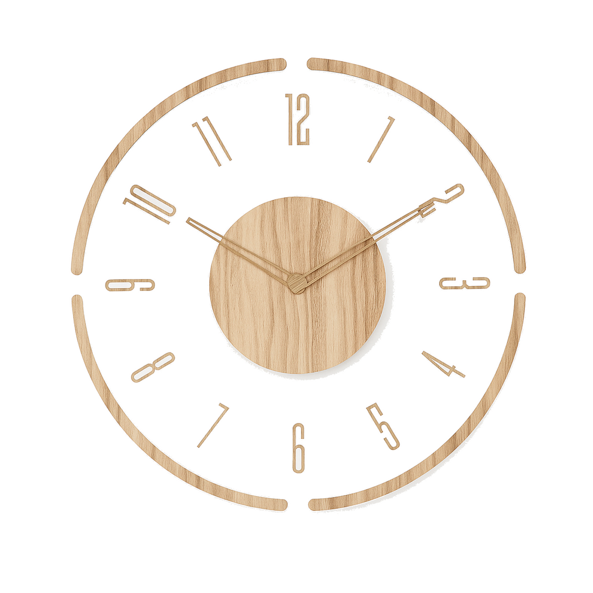 Minimalist Wall Clock with Wooden Accents and Silent Movement - Main product image