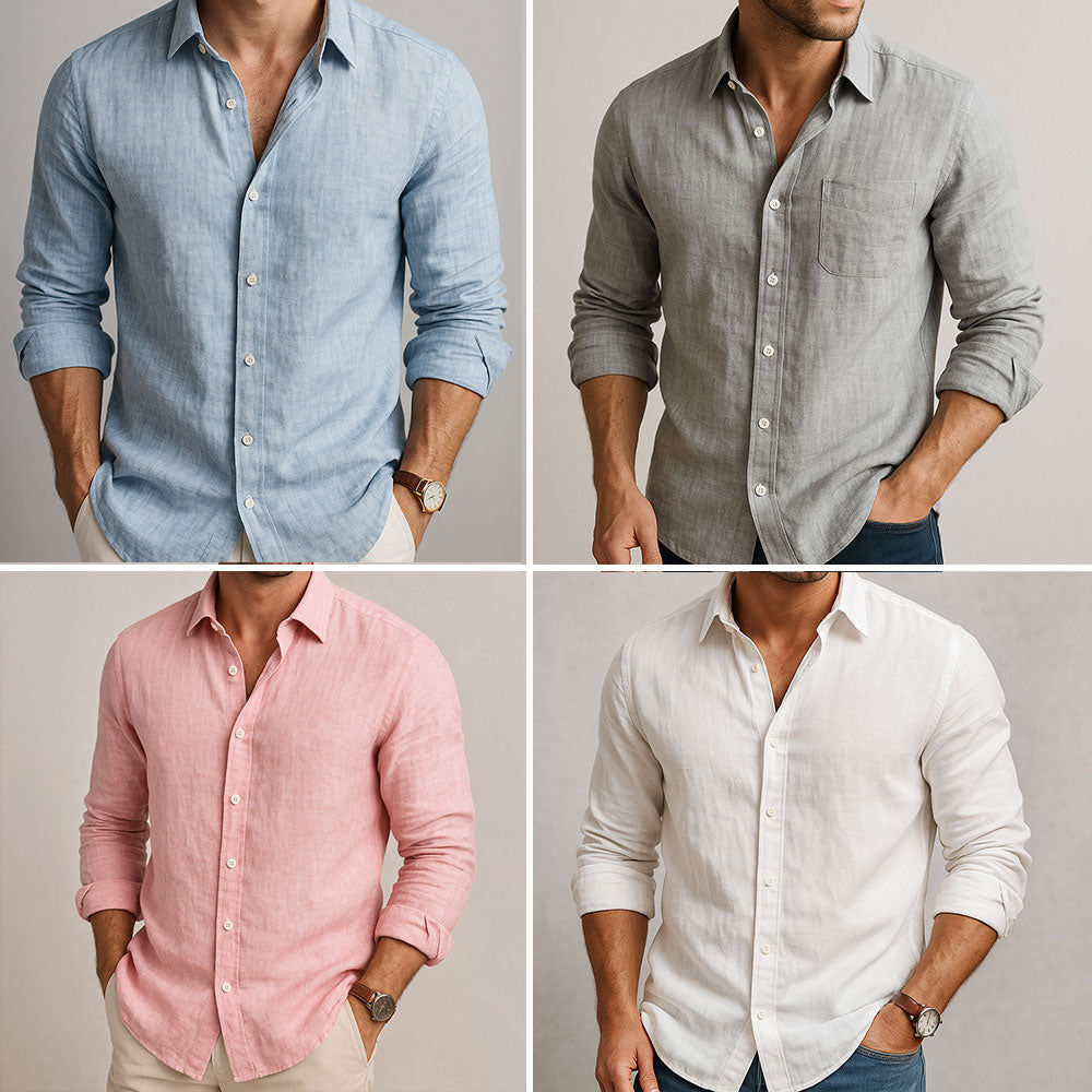 Marco | Camicia in Lino Traspirante Uomo Maniche Lunghe
