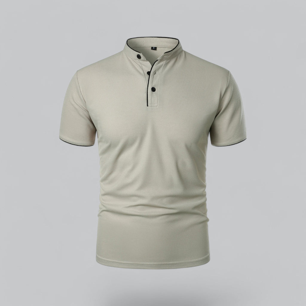 Marco | Polo da Uomo Senza Colletto Grigio Chiaro