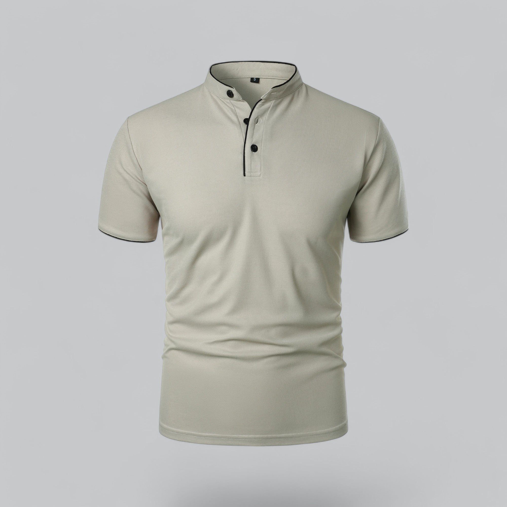 Marco | Polo da Uomo Senza Colletto Grigio Chiaro