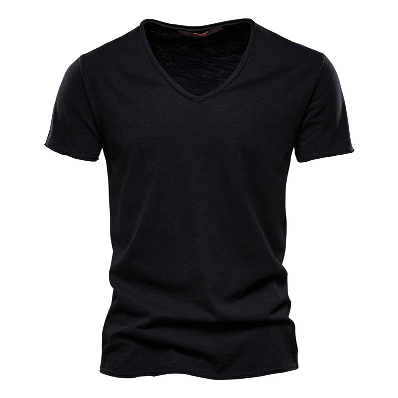 Marco | T Shirt Elegante Uomo Cotone Scollo V Nero