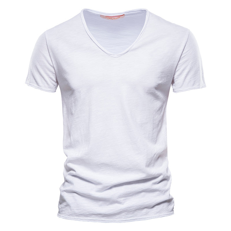 Marco | T Shirt Elegante Uomo Cotone Scollo V Bianco