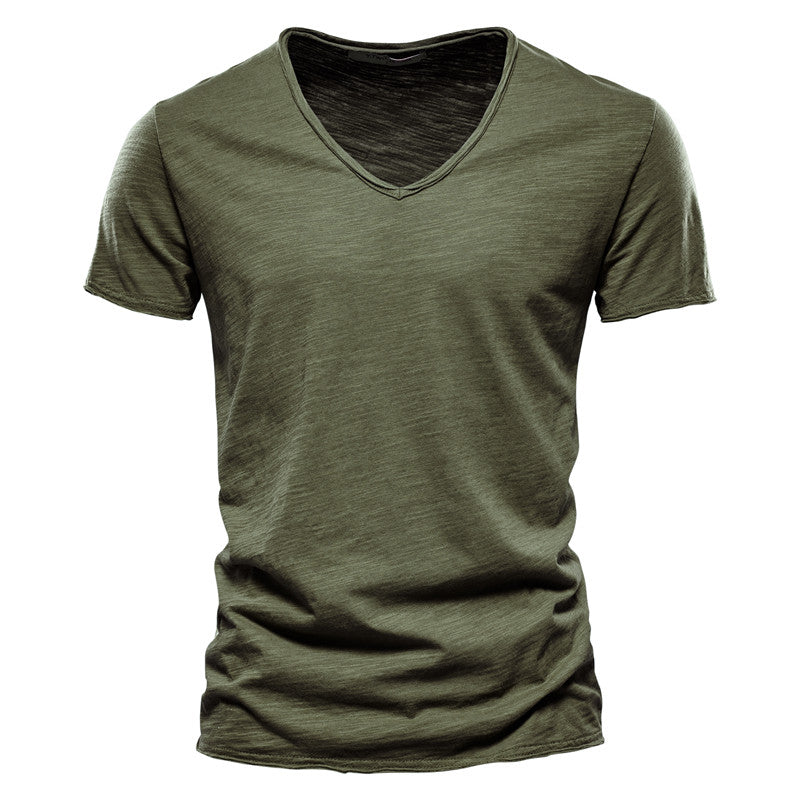 Marco | T Shirt Elegante Uomo Cotone Scollo V Verde