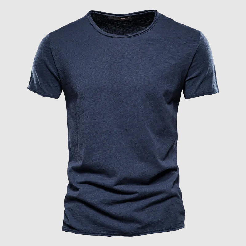Marco | T Shirt Lussuosa Uomo Cotone Estiva Girocollo Blu
