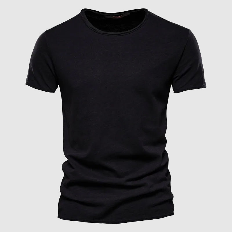 Marco | T Shirt Lussuosa Uomo Cotone Estiva Girocollo Nero