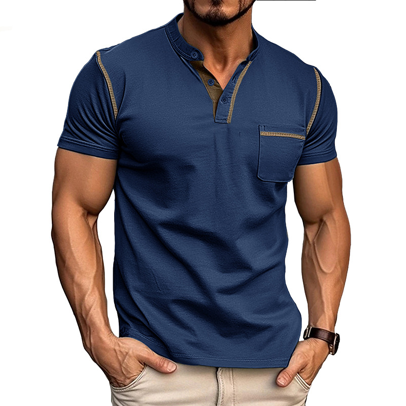 Marco | T Shirt Lussuosa Uomo Cotone Premium Slim Fit Blu Scuro