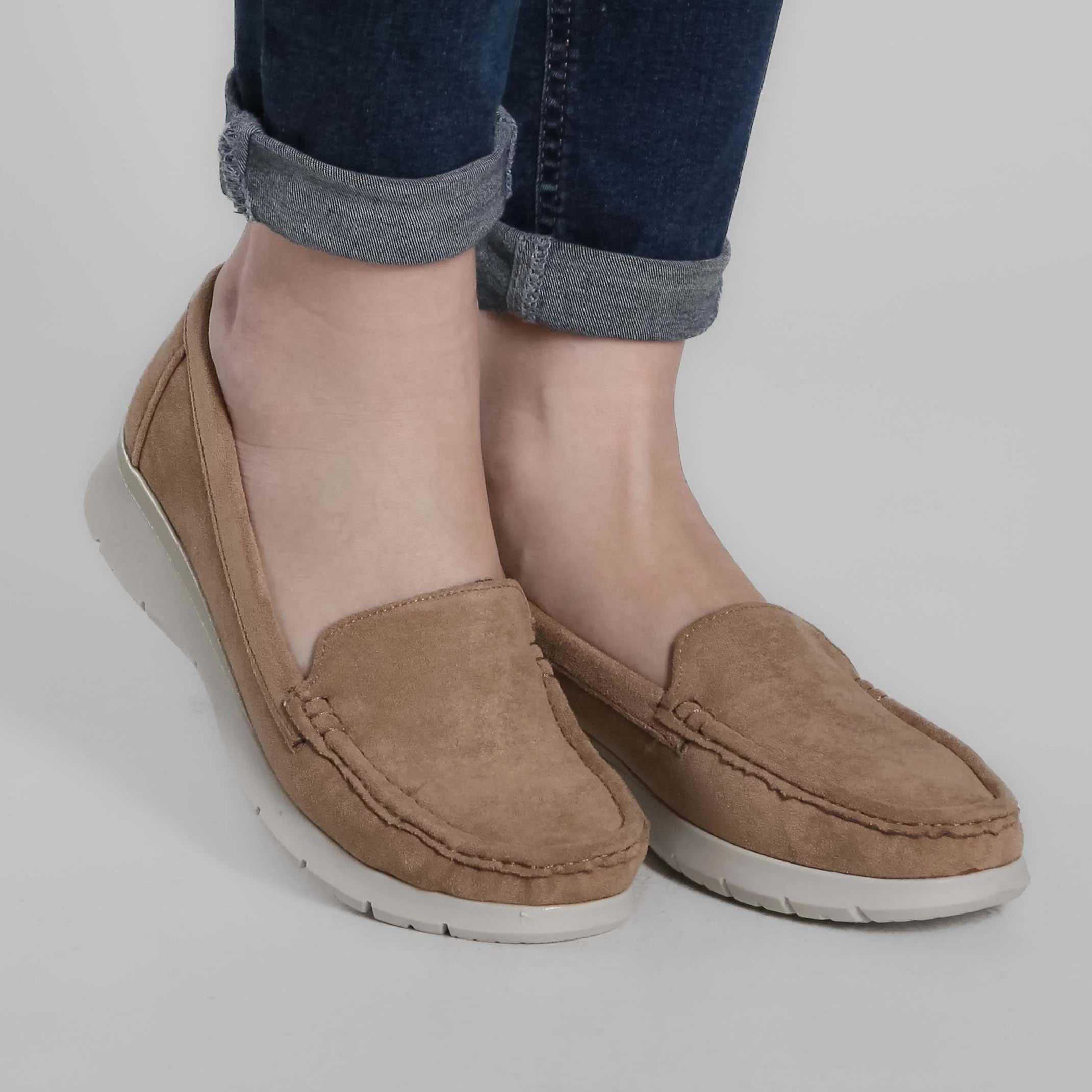 Margherita | Mocassini Donna Slip-On Platform Khaki