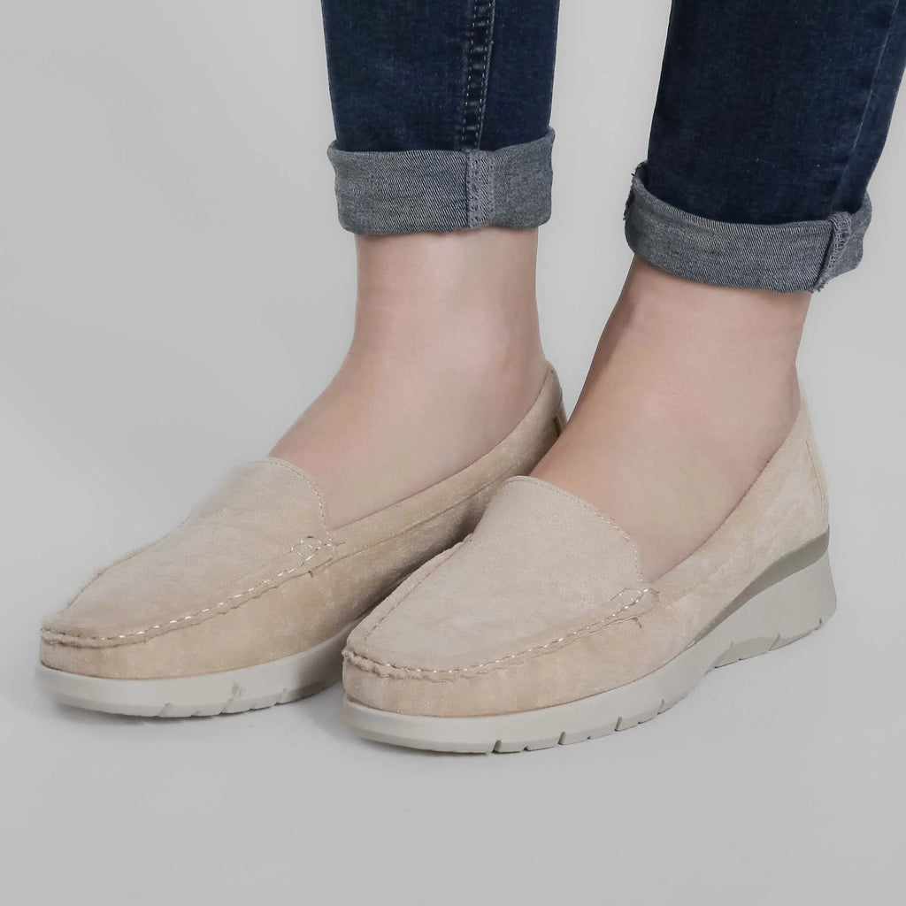Margherita | Mocassini Donna Slip-On Platform Beige