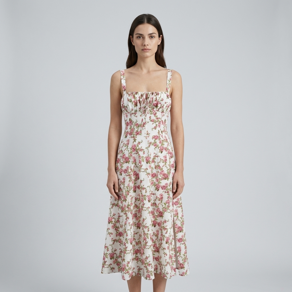 Maria | Elegante Abito Midi Floreale Estivo