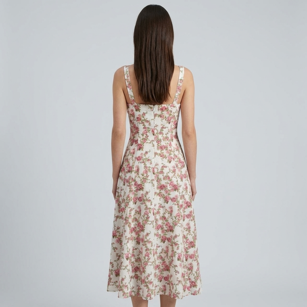 Maria | Elegante Abito Midi Floreale Estivo