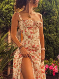 Maria | Elegante Abito Midi Floreale Estivo Rosa