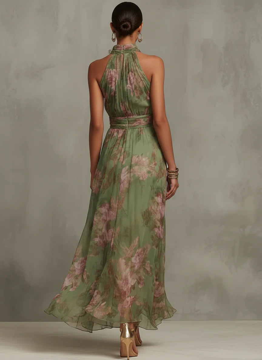 Maria | Vestito Maxi Halter Floreale