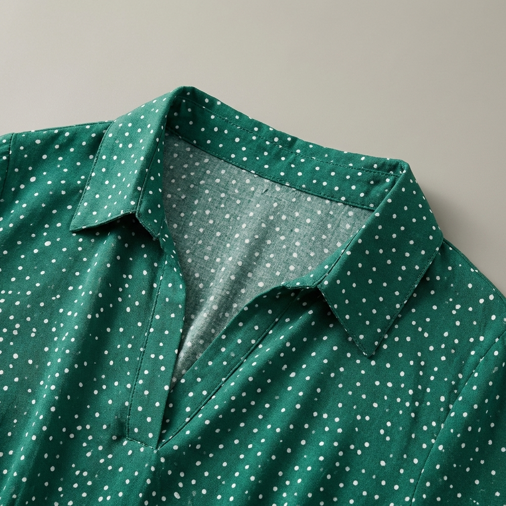 Martina | Elegante Abito Midi a Pois con Colletto