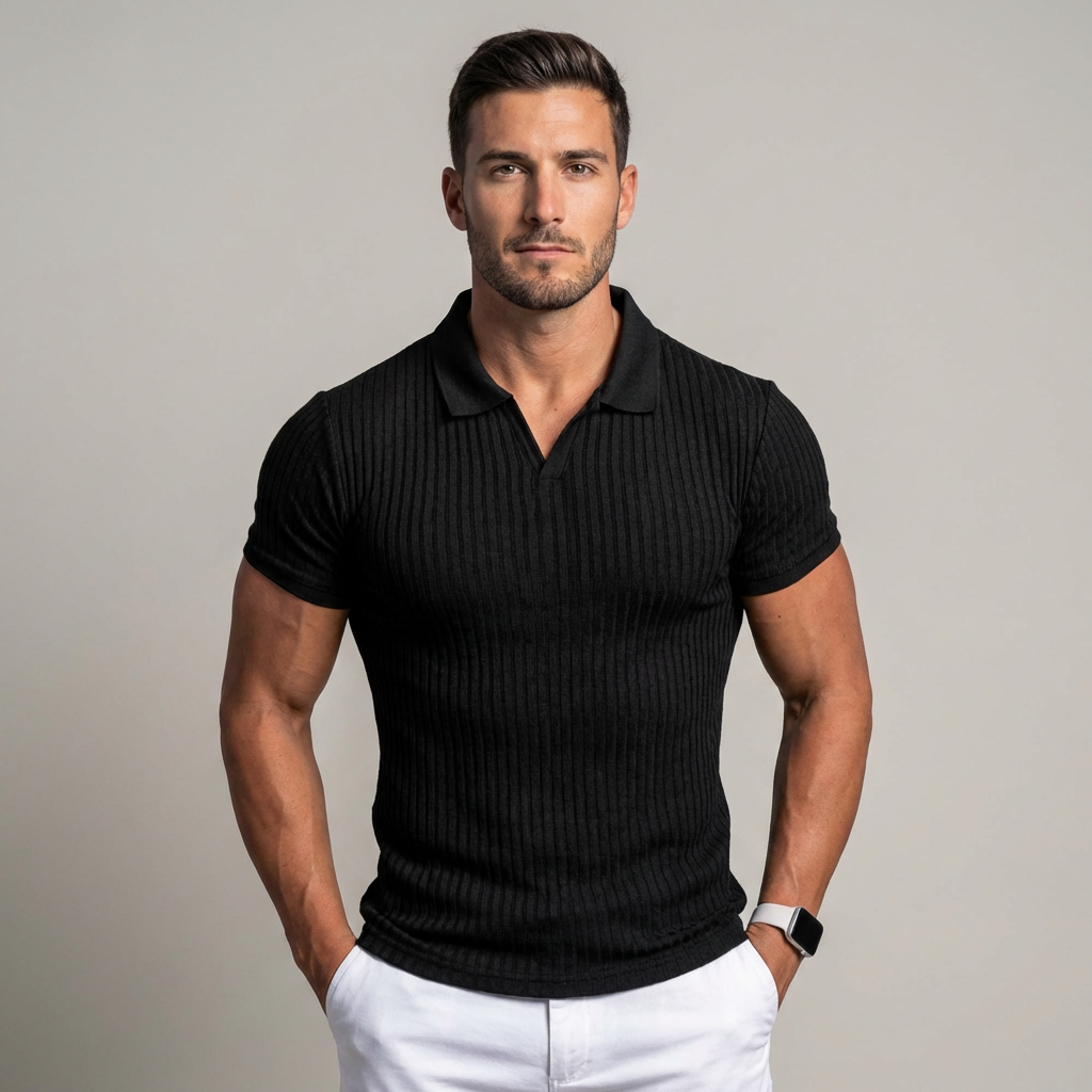 Massimo | Polo a Maglia Uomo Polo Elegante Uomo a Coste