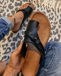 Matilde | Ciabatte Donna Infradito Flat Estive Nero