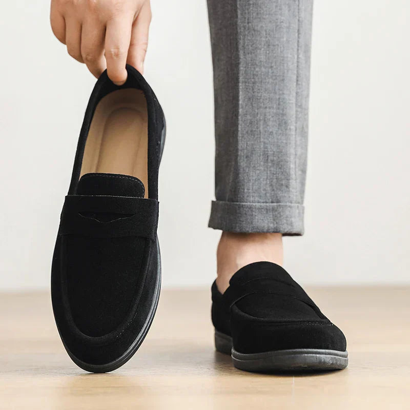 Matteo | Uomo Mocassini Ortopedici Slip-On Soletta Ammortizzata Nero