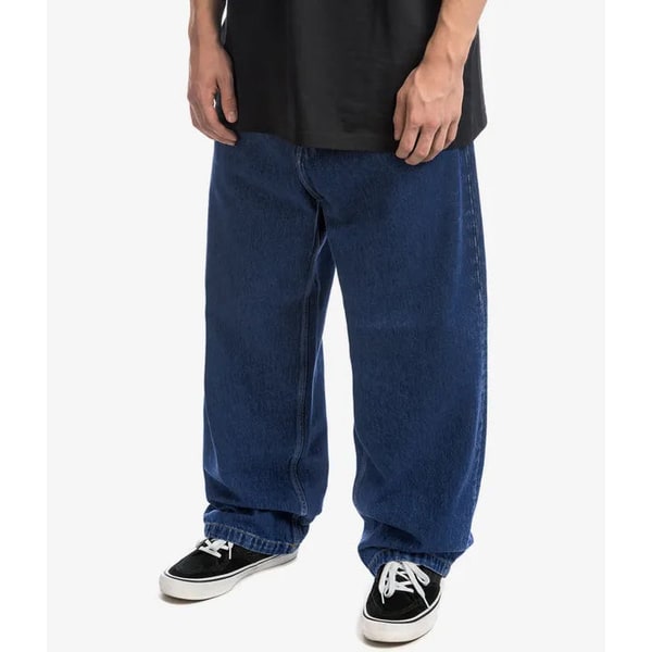 Men's Baggy Loose Fit Low Rise Wide Leg Denim Jeans with Contrast Stitching - Image 4
