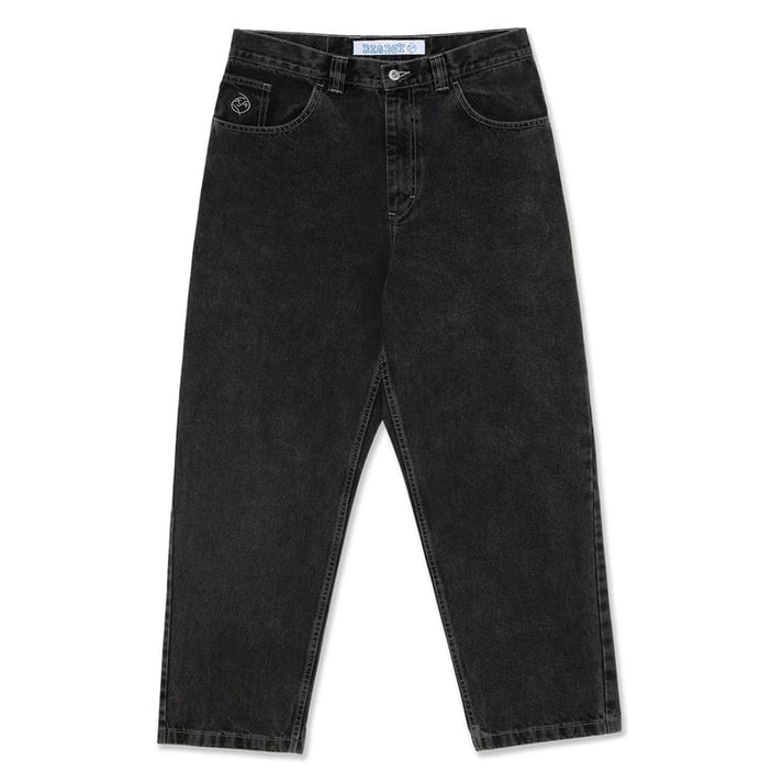 Men's Baggy Loose Fit Low Rise Wide Leg Denim Jeans with Contrast Stitching - Image 5