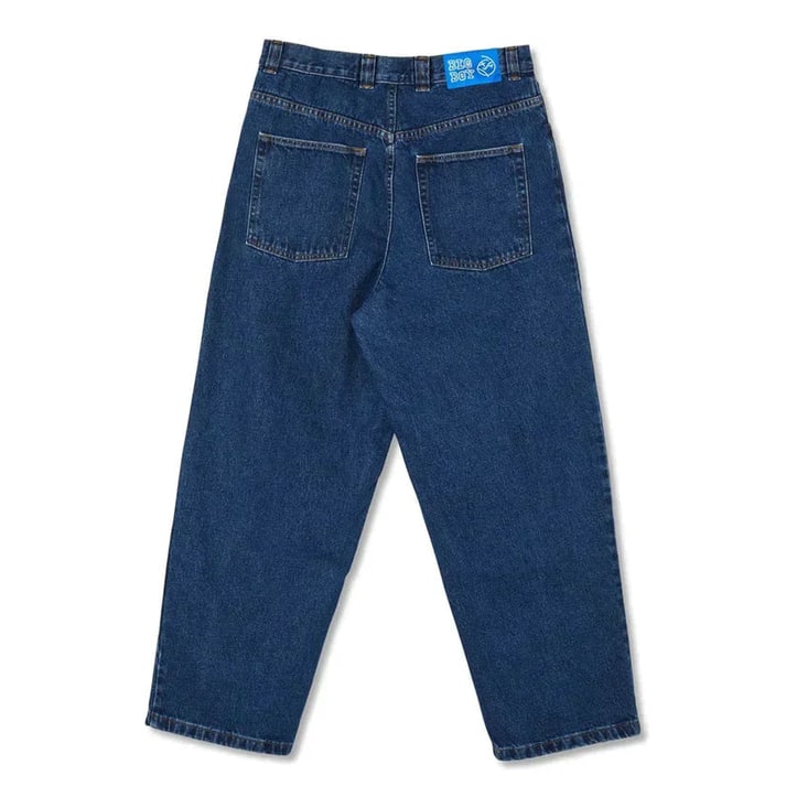 Men's Baggy Loose Fit Low Rise Wide Leg Denim Jeans with Contrast Stitching - Image 9