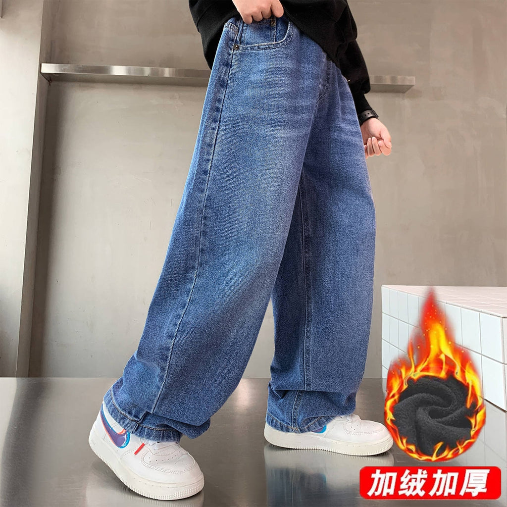 Men's Baggy Wide Leg Jeans with Faded Wash and Oversized Fit - Image 6
