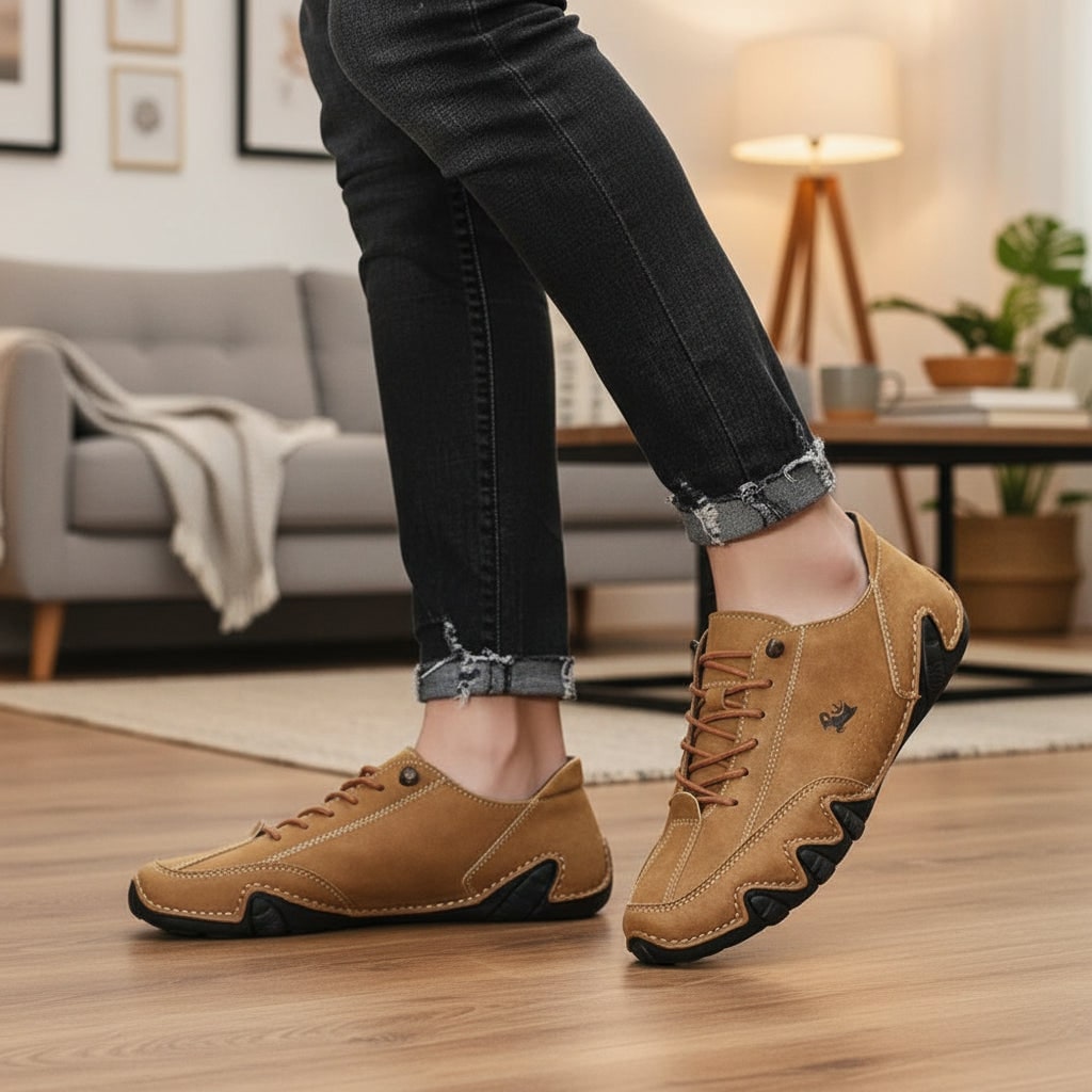 Men's Barefoot Shoes with Flexible Wrapped Rubber Sole and Lace-Up Closure - Image 6