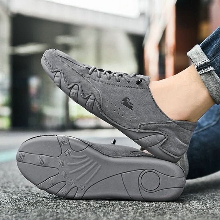 Men's Barefoot Shoes with Flexible Wrapped Rubber Sole and Lace-Up Closure - Image 9