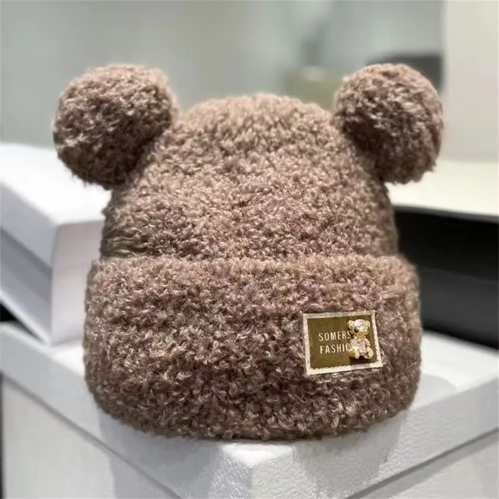 Men's Bear Ear Beanie with Flaps Fuzzy Sherpa Knit Winter Cap - Image 7
